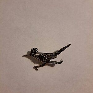 Silver Road Runner Lapel Pin Brooch